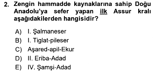 Eski Mezopotamya ve Mısır Tarihi 2015-2016 Dönem Sonu Sınavı - 2. soru