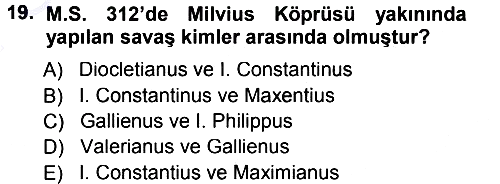Hellen ve Roma Tarihi 2012-2013 Dönem Sonu Sınavı - 19. soru