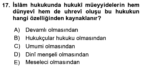 Hukuk Tarihi 2016-2017 3 Ders Sınavı - 17. soru