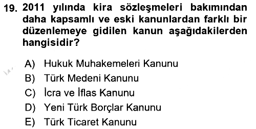 Hukuk Tarihi 2018-2019 3 Ders Sınavı - 19. soru