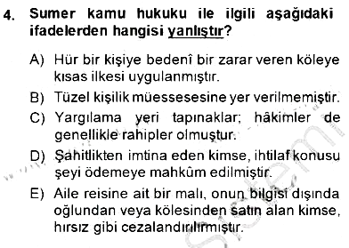Hukuk Tarihi 2014-2015 Ara Sınav - 4. soru