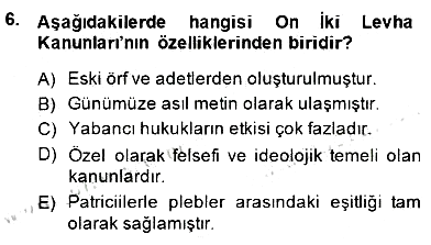 Hukuk Tarihi 2014-2015 Ara Sınav - 6. soru