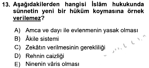 Hukuk Tarihi 2016-2017 Ara Sınav - 13. soru