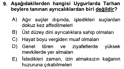 Hukuk Tarihi 2017-2018 Ara Sınav - 9. soru