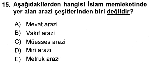 Hukuk Tarihi 2017-2018 Ara Sınav - 15. soru