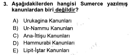 Hukuk Tarihi 2024-2025 Ara Sınav - 3. soru