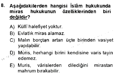 Hukuk Tarihi 2014-2015 Dönem Sonu Sınavı - 8. soru