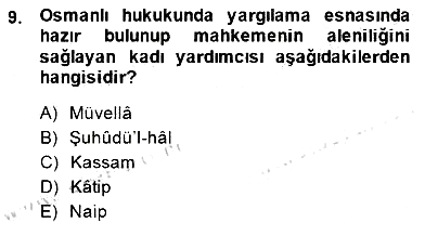 Hukuk Tarihi 2014-2015 Dönem Sonu Sınavı - 9. soru