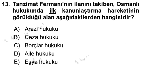 Hukuk Tarihi 2015-2016 Dönem Sonu Sınavı - 13. soru