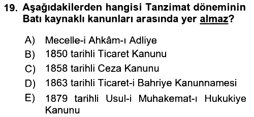 Hukuk Tarihi 2015-2016 Dönem Sonu Sınavı - 19. soru