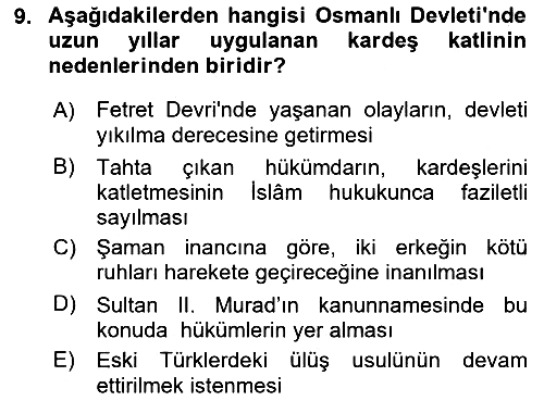 Hukuk Tarihi 2016-2017 Dönem Sonu Sınavı - 9. soru