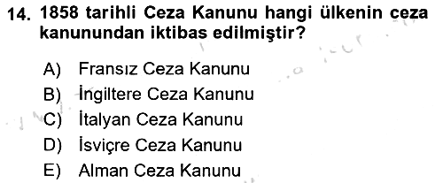 Hukuk Tarihi 2021-2022 Dönem Sonu Sınavı - 14. soru