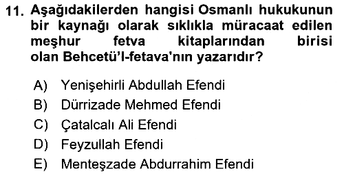 Hukuk Tarihi 2024-2025 Dönem Sonu Sınavı - 11. soru