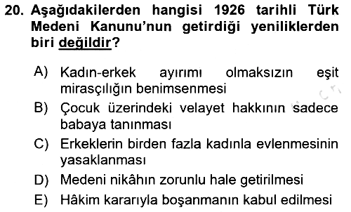 Hukuk Tarihi 2024-2025 Dönem Sonu Sınavı - 20. soru