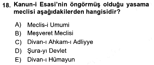 Hukuk Tarihi 2015-2016 Tek Ders Sınavı - 18. soru