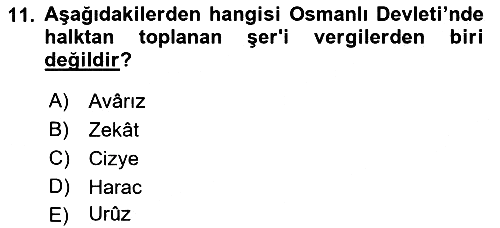 Hukuk Tarihi 2018-2019 Yaz Okulu Sınavı - 11. soru