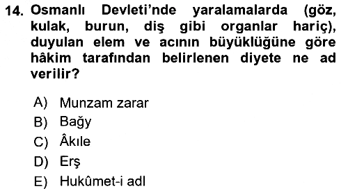 Hukuk Tarihi 2018-2019 Yaz Okulu Sınavı - 14. soru