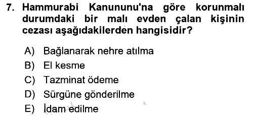 Hukuk Tarihi 2021-2022 Yaz Okulu Sınavı - 7. soru