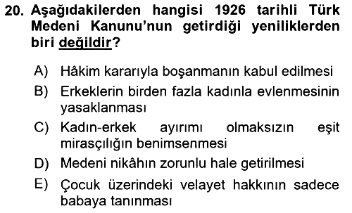 Hukuk Tarihi 2023-2024 Yaz Okulu Sınavı - 20. soru