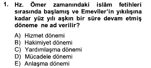 İlk Müslüman Türk Devletleri 2012-2013 Ara Sınav - 1. soru