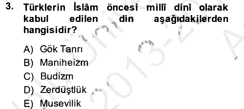 İlk Müslüman Türk Devletleri 2013-2014 Ara Sınav - 3. soru