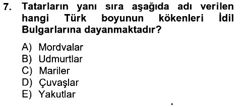 İlk Müslüman Türk Devletleri 2014-2015 Ara Sınav - 7. soru