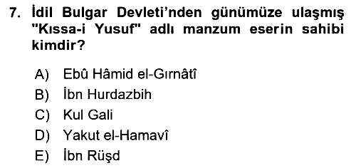 İlk Müslüman Türk Devletleri 2023-2024 Ara Sınav - 7. soru