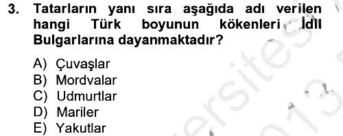 İlk Müslüman Türk Devletleri 2012-2013 Dönem Sonu Sınavı - 3. soru