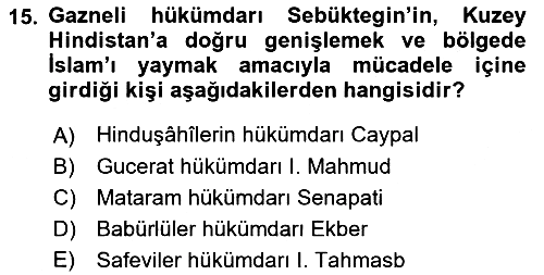 İlk Müslüman Türk Devletleri 2021-2022 Dönem Sonu Sınavı - 15. soru