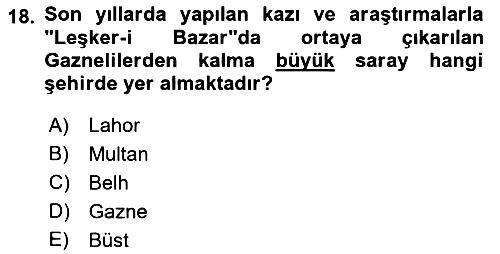İlk Müslüman Türk Devletleri 2021-2022 Dönem Sonu Sınavı - 18. soru