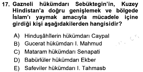 İlk Müslüman Türk Devletleri 2023-2024 Yaz Okulu Sınavı - 17. soru