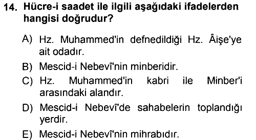 İslam Tarihi ve Medeniyeti 1 2012-2013 Ara Sınav - 14. soru