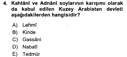 İslam Tarihi ve Medeniyeti 1 2017-2018 Ara Sınav - 4. soru