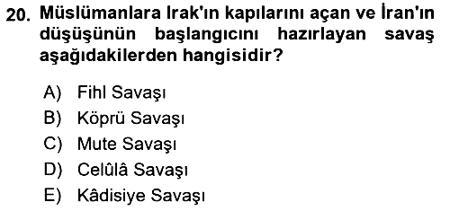 İslam Tarihi ve Medeniyeti 1 2019-2020 Ara Sınav - 20. soru