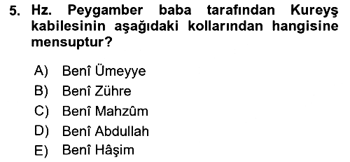 İslam Tarihi ve Medeniyeti 1 2021-2022 Ara Sınav - 5. soru