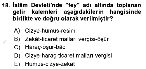 İslam Tarihi ve Medeniyeti 1 2021-2022 Ara Sınav - 18. soru