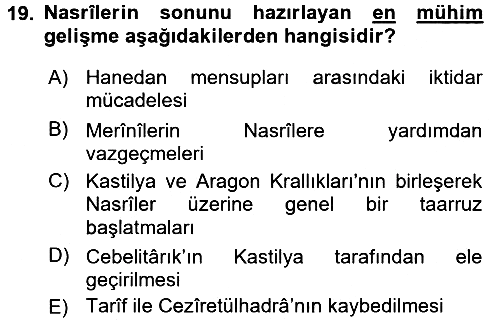 İslam Tarihi ve Medeniyeti 1 2017-2018 Dönem Sonu Sınavı - 19. soru
