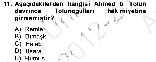 İslam Tarihi ve Medeniyeti 2 2012-2013 Ara Sınav - 11. soru