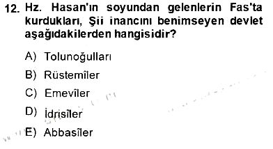 İslam Tarihi ve Medeniyeti 2 2014-2015 Ara Sınav - 12. soru