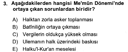 İslam Tarihi ve Medeniyeti 2 2017-2018 Ara Sınav - 3. soru
