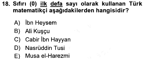 İslam Tarihi ve Medeniyeti 2 2017-2018 Ara Sınav - 18. soru