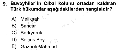 İslam Tarihi ve Medeniyeti 2 2024-2025 Ara Sınav - 9. soru