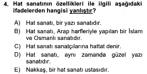 Kültür Tarihi 2017-2018 3 Ders Sınavı - 4. soru