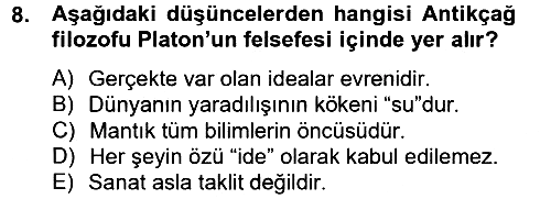 Kültür Tarihi 2012-2013 Ara Sınav - 8. soru