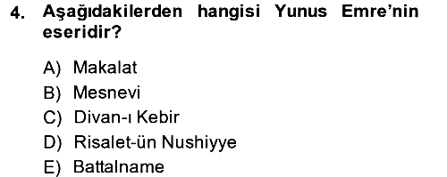 Kültür Tarihi 2014-2015 Ara Sınav - 4. soru