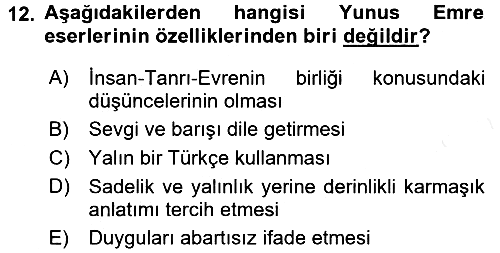 Kültür Tarihi 2015-2016 Ara Sınav - 12. soru