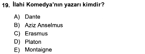 Kültür Tarihi 2015-2016 Ara Sınav - 19. soru
