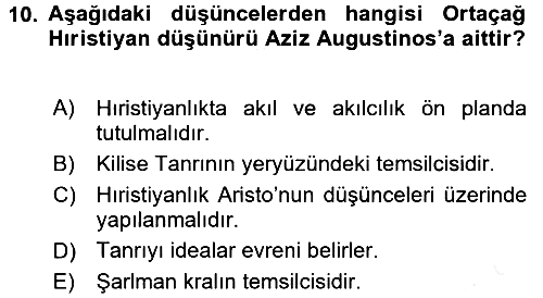 Kültür Tarihi 2017-2018 Ara Sınav - 10. soru