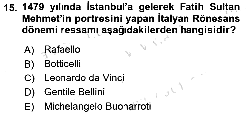 Kültür Tarihi 2021-2022 Ara Sınav - 15. soru