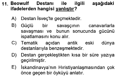 Kültür Tarihi 2023-2024 Ara Sınav - 11. soru